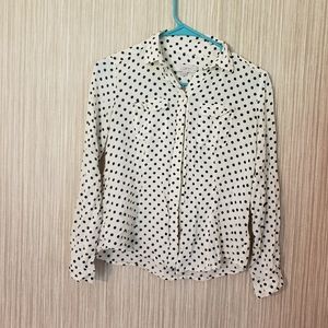 Loft Polka Dot Button Up Petite